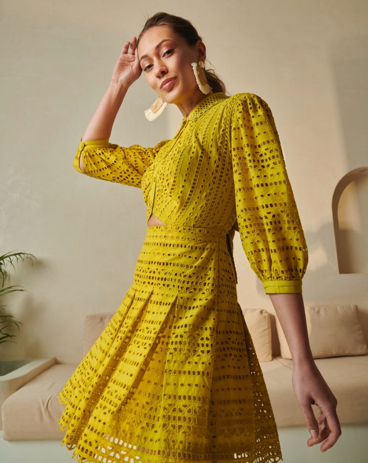Nriti Shah In Our Thea Lime Dress