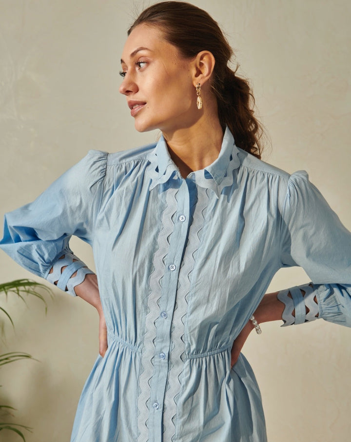 Wave Poplin Dress