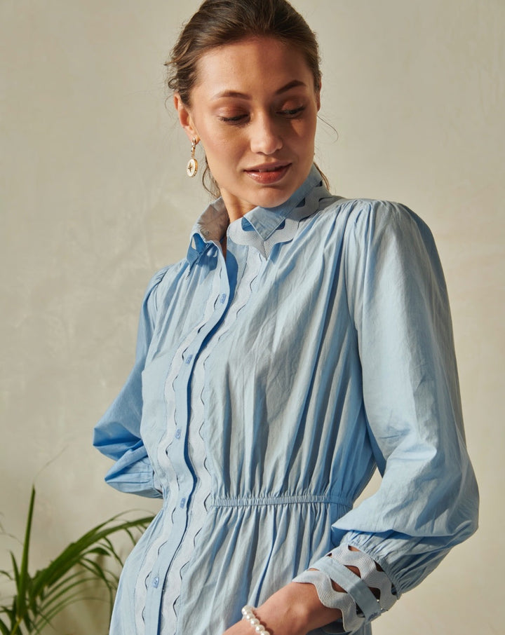 Wave Poplin Dress