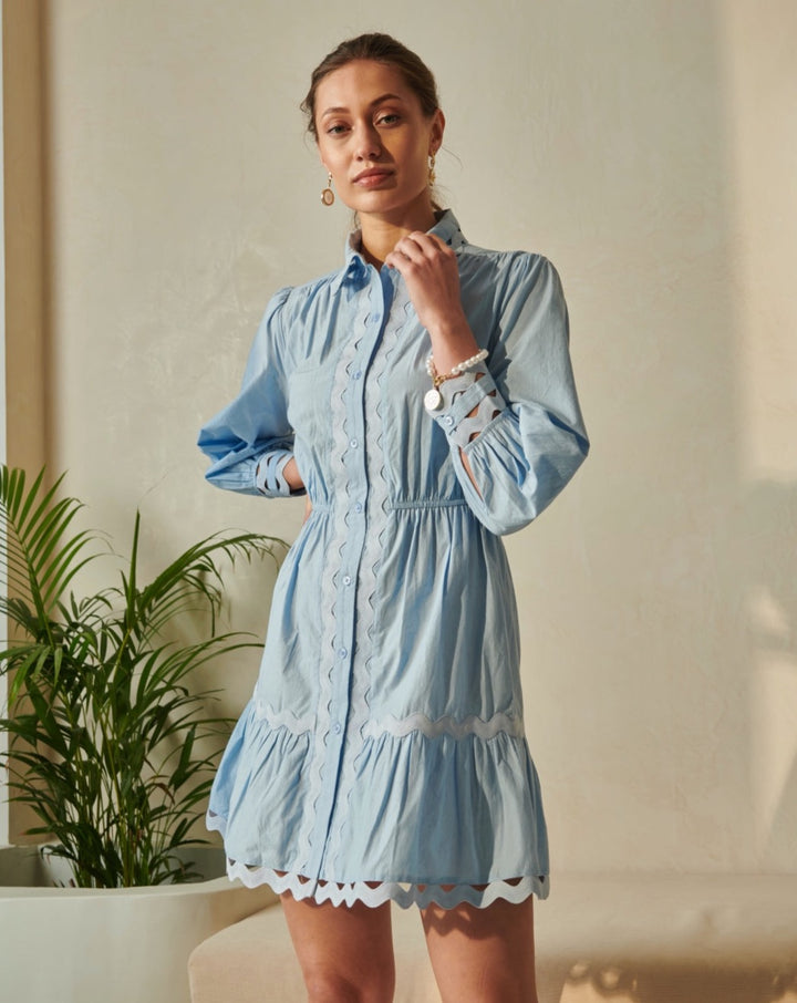 Wave Poplin Dress