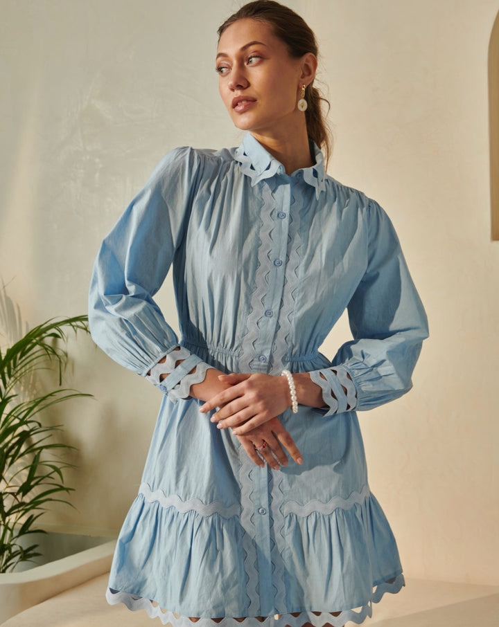 Wave Poplin Dress