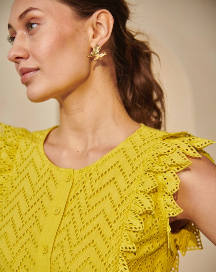 Tushita Mehta In Our Lime Schiffli Jumpsuit