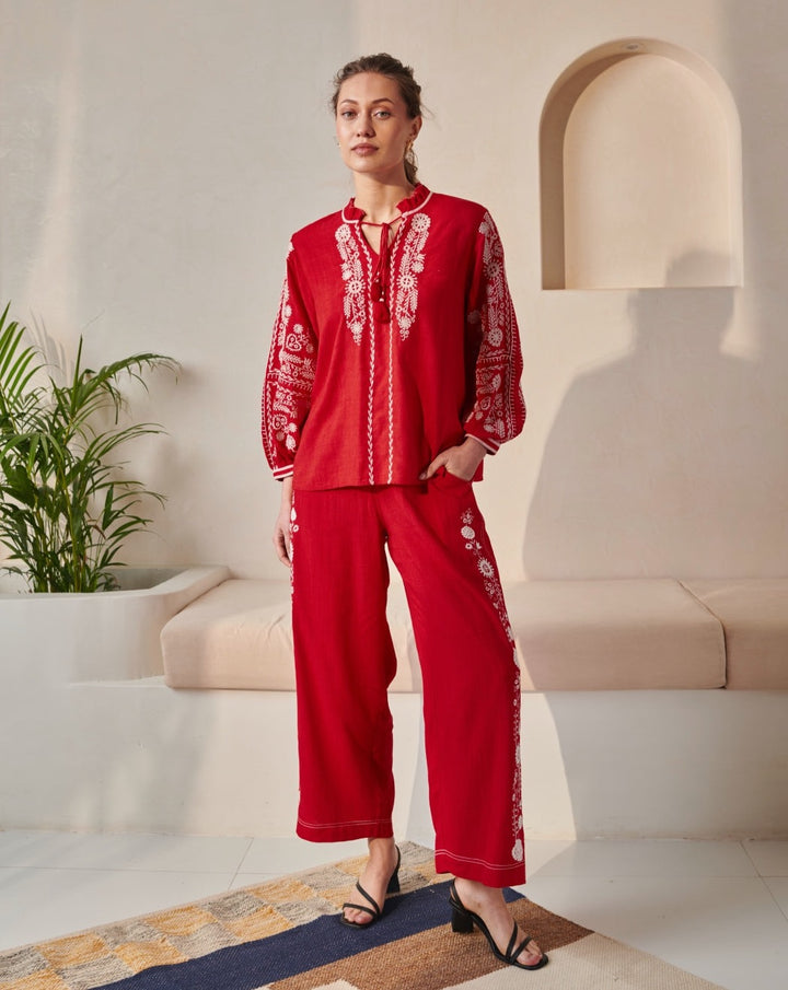 Tushita Mehta In Our Amelie Red Top