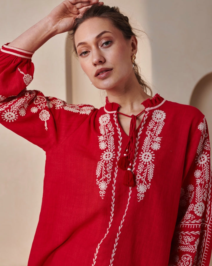 Tushita Mehta In Our Amelie Red Top