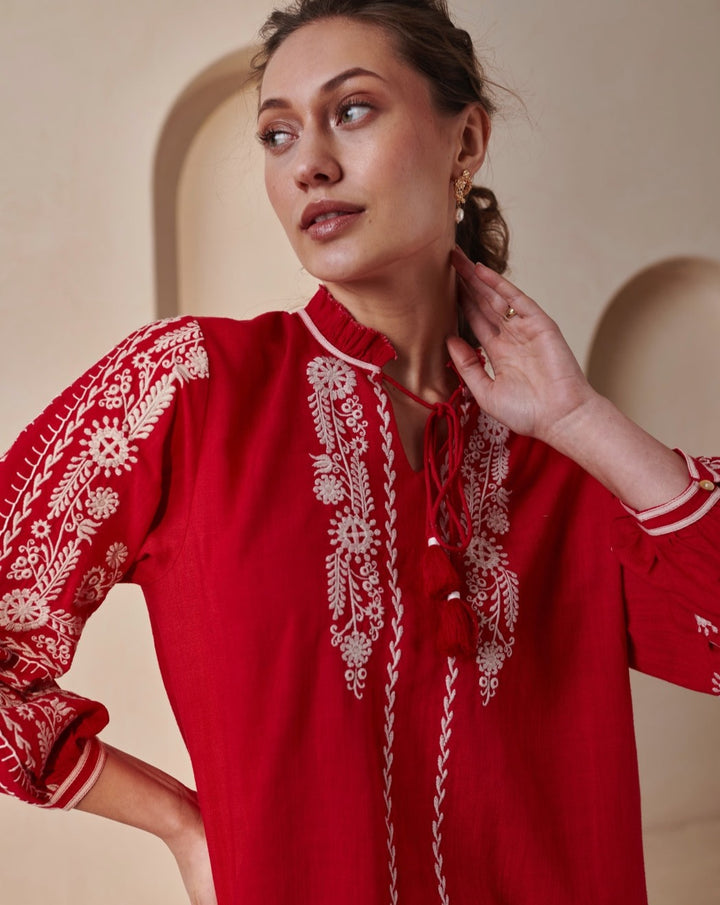 Tushita Mehta In Our Amelie Red Top