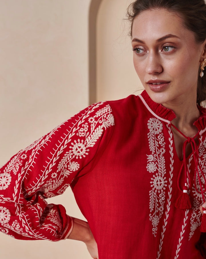 Tushita Mehta In Our Amelie Red Top
