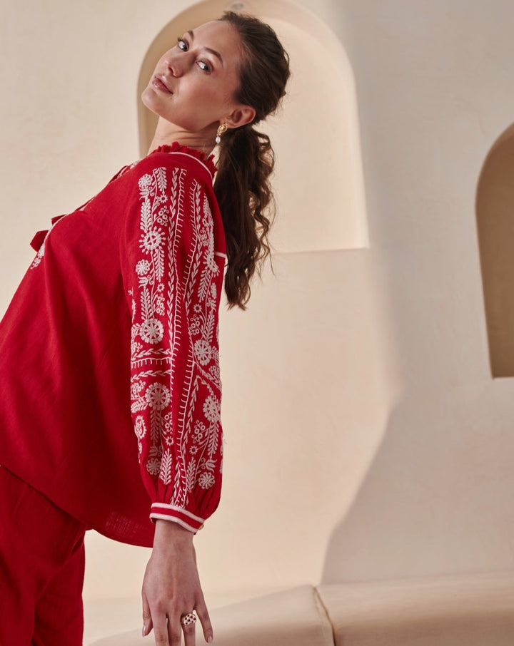 Tushita Mehta In Our Amelie Red Top
