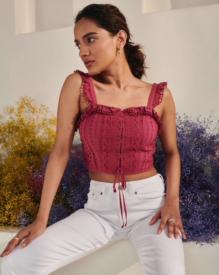 Sara Prune Crop Top