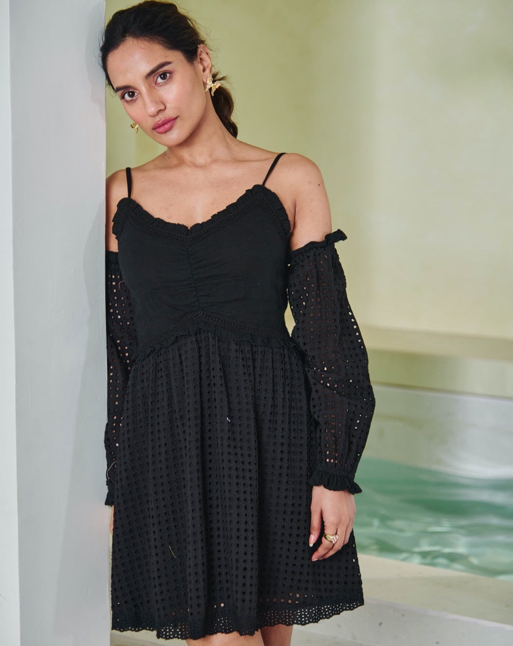 Nina Black Skater Dress