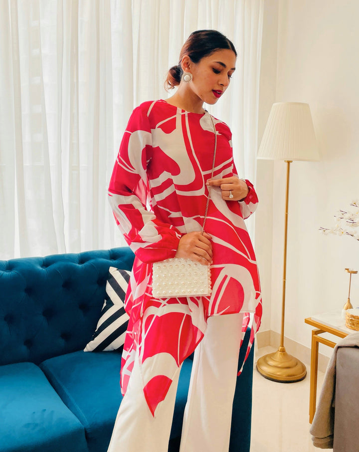 Coral Asymmetrical Top